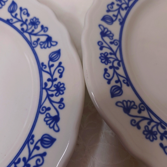 1960s Homer Laughlin China American Rose Country Blue Salad Plates-Set of 2 - Picture 5 of 13